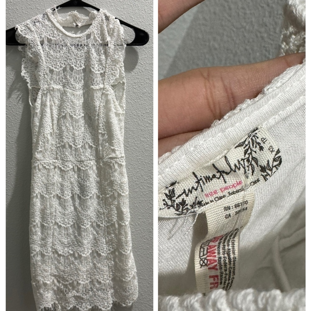 Free people new with tag Cream Lace Midi Dress